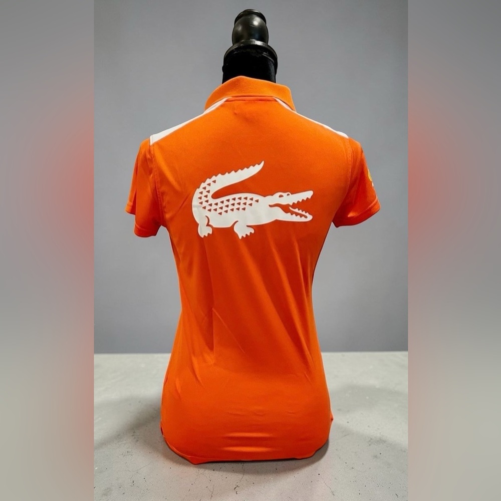 Lacoste Orange Polo Top with White Crocodile Logo